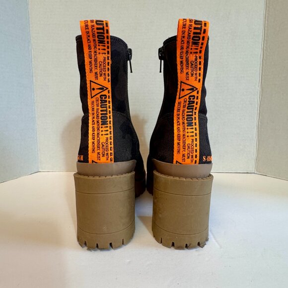 Steve Madden Brawler Combat Boots Size 7.5 Green Camo Platform Lug Sole Chunky - Picture 7 of 10